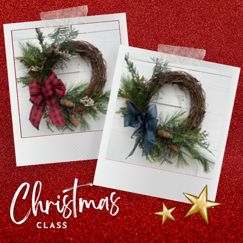 shores sisters Christmas class wreath examples