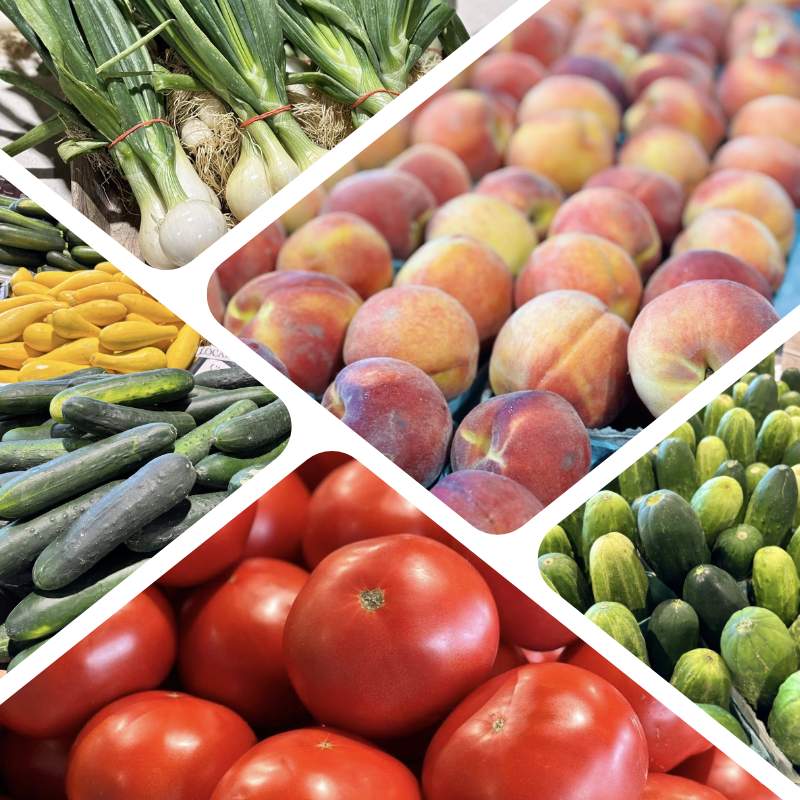fresh summer fruits and veggies