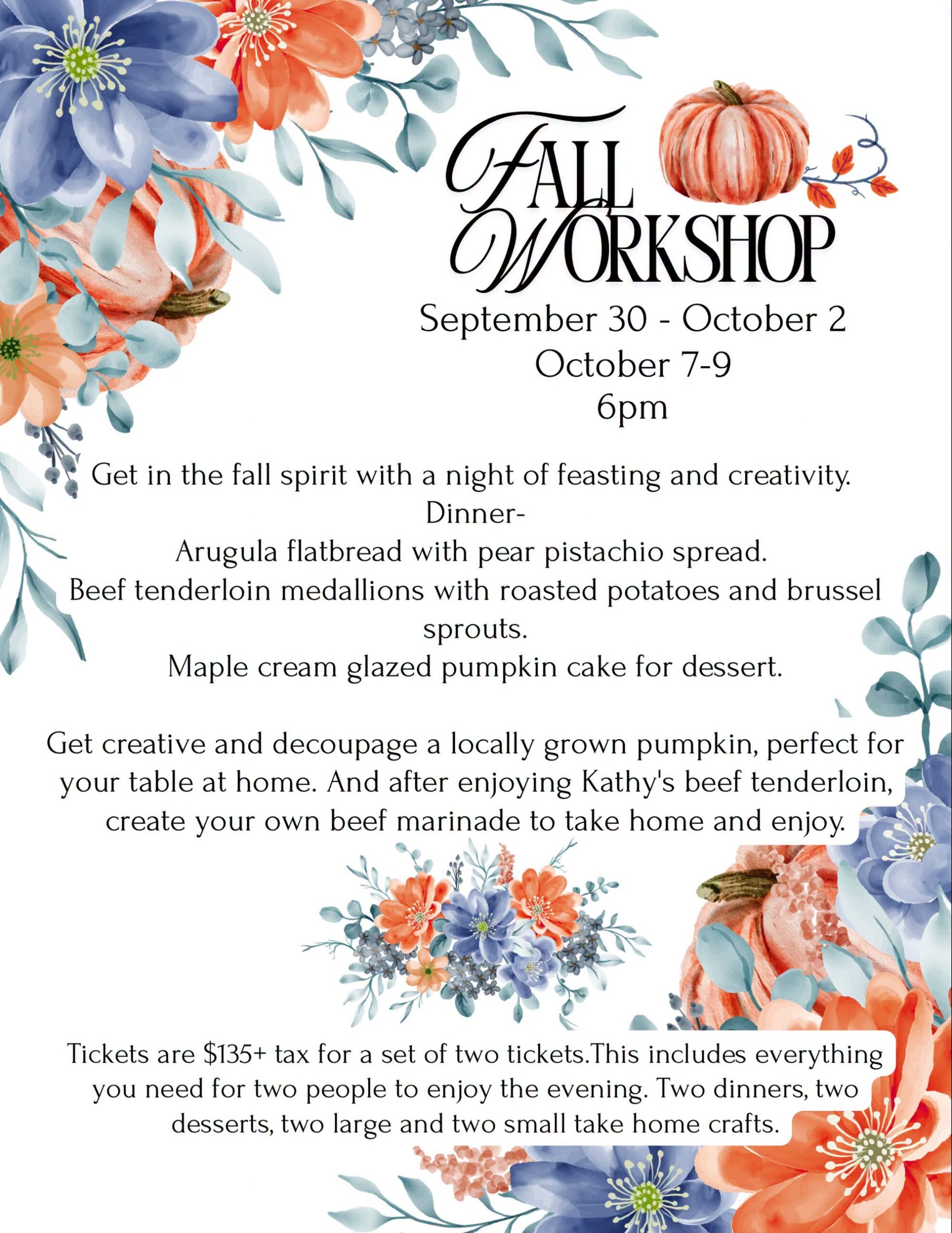 fall workshop flyer image The Bloomin' Bubble Bar Flyer image